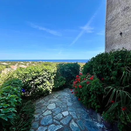 Joli Studio Vue Mer Avec Terrasse Et Jardinet A Sant Ambroggio Lumio  Exterior foto