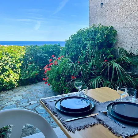 Joli Studio Vue Mer Avec Terrasse Et Jardinet A Sant Ambroggio Lumio  Exterior foto